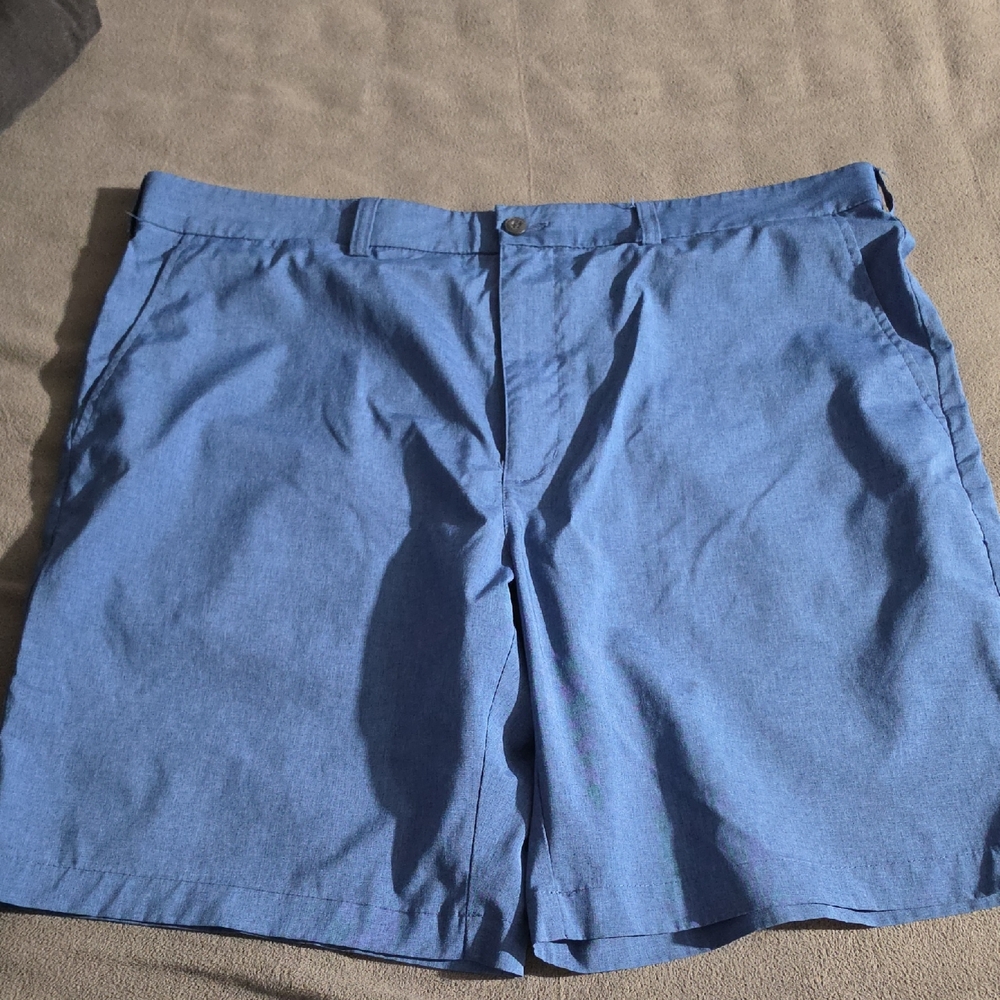 Grand Slam Light Blue Flat-Front Men's Shorts